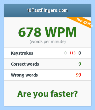 Testez votre vitesse de frappe au clavier ! ;) - Page 2 124_678_0_0_113_9_99